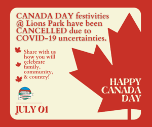 Canada Day 2021 Festivities Cancelled